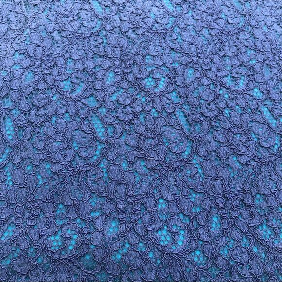 Adrianna Papell size 4 Lace Overlay Navy & Green Exposed Zip HOCO Cocktail Dress - Picture 7 of 16